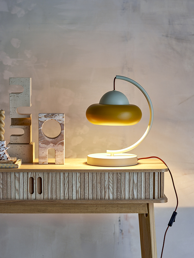 Bubble Lampe de Bureau, blanche et jaune