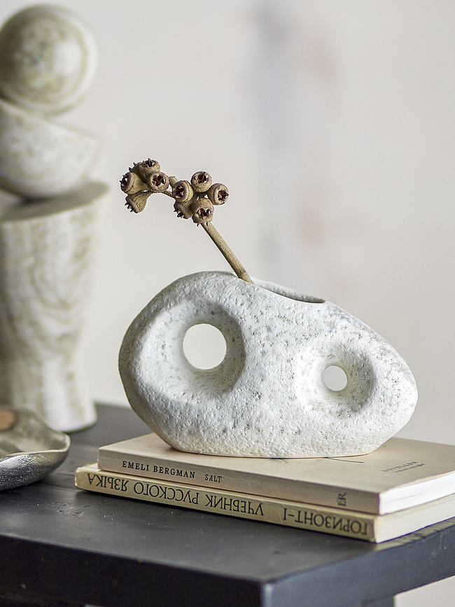 Caia Βάζο διακοσμητικό, 16 cm, λευκό