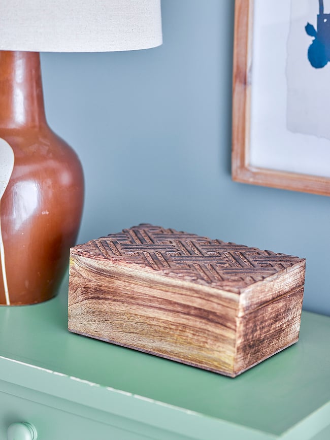 Caja de madera de mango Vercelli, 22 cm