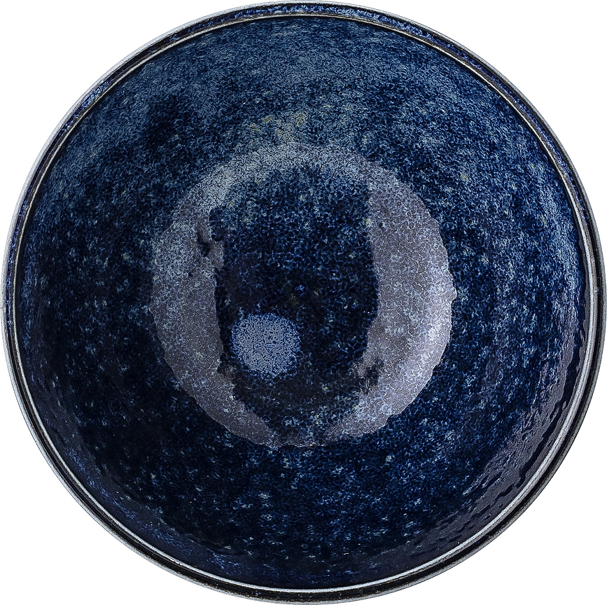 Camellia Bol 13 cm, bleu à pois