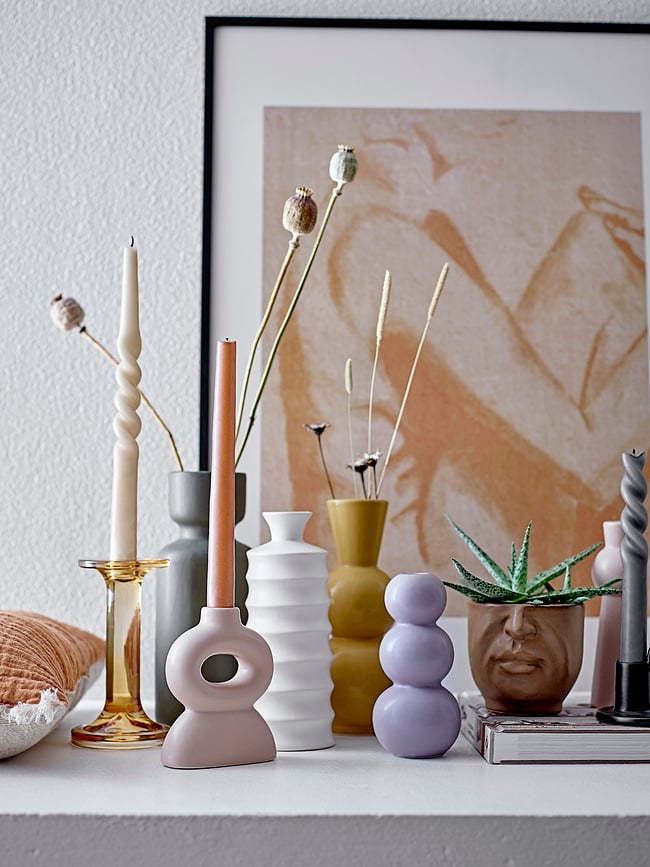 Portavelas de cristal Jamey, 13,5 cm, para vela clásica