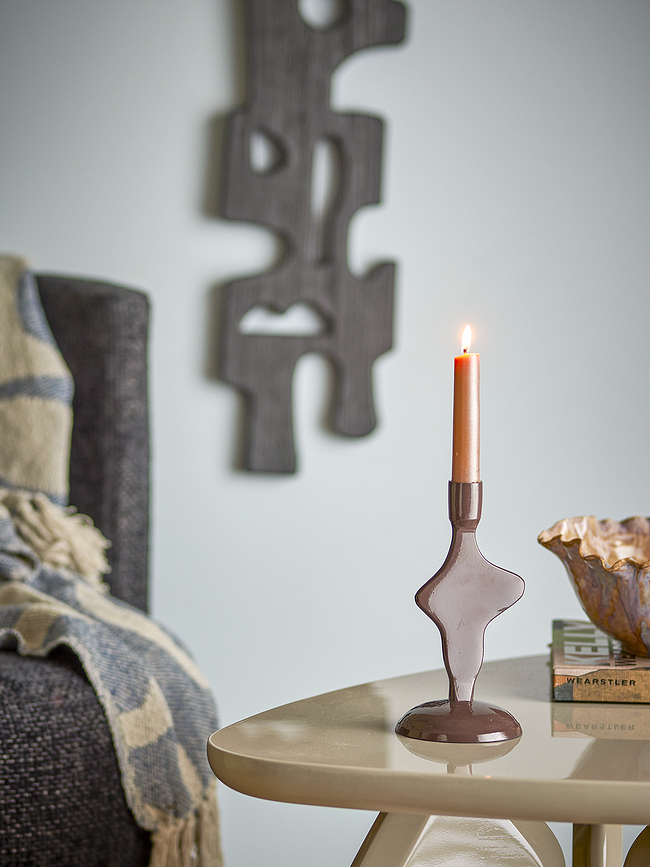 Candelabro para vela clásica Cidra, 20 cm, marrón