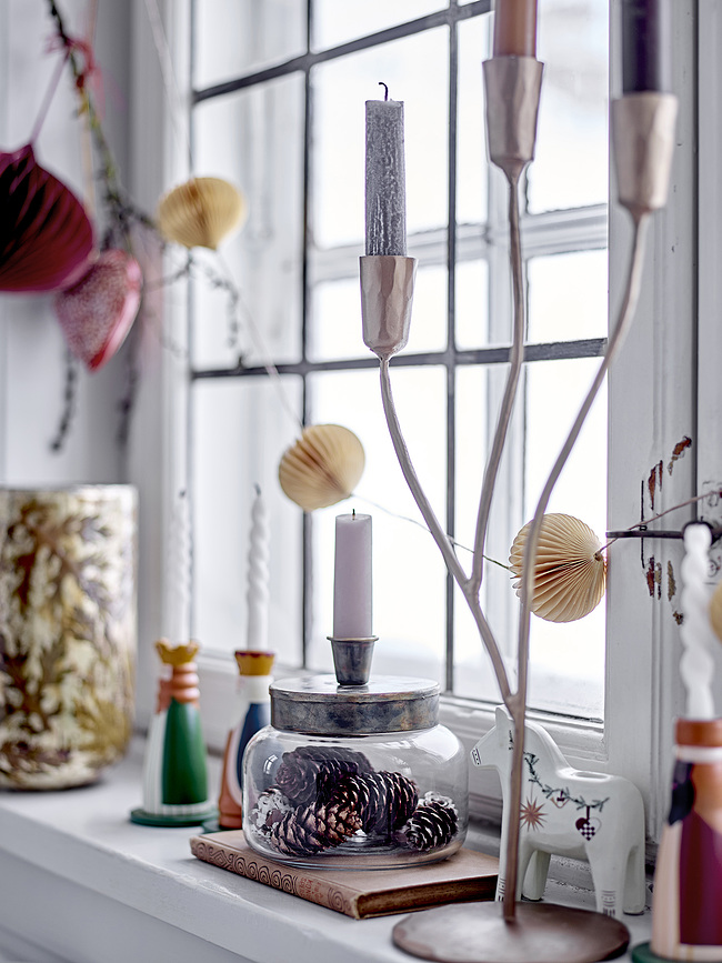 Portavelas navideños Betiel, beige, 3 unidades