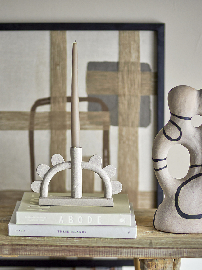 Candelero para vela clásica Kanza, beige