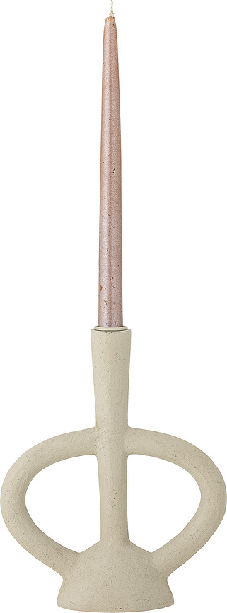 Candelero para vela clásica Ramina, 21 cm, beige