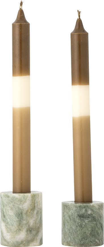 Candeleros para velas clásicas Kokoro, verdes, 2 unidades