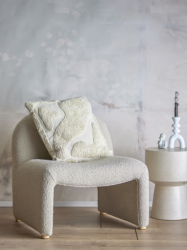 Canelli Coussin Décoratif, 50 x 50 cm, crème