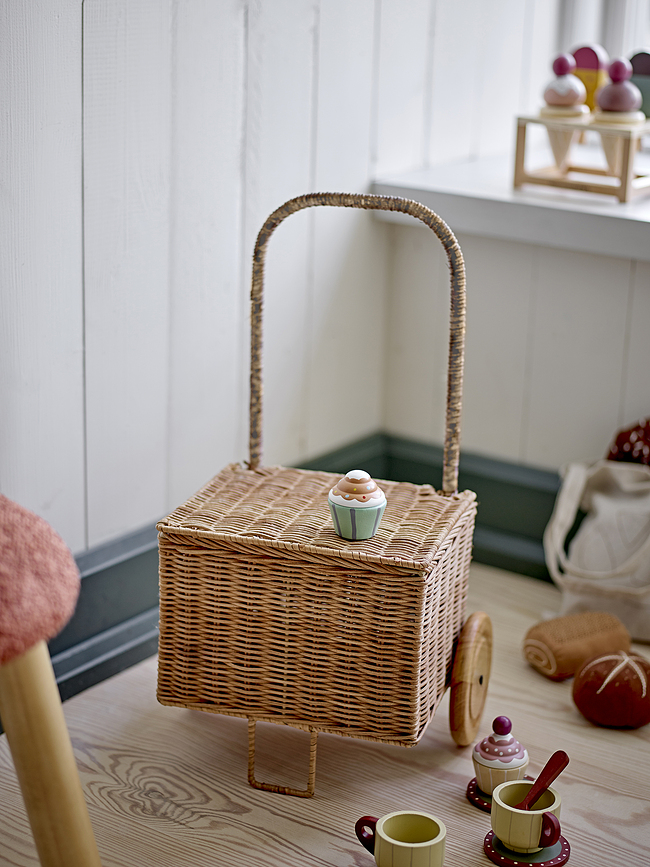 Carrito de muñecas de ratán Penne, 50 cm