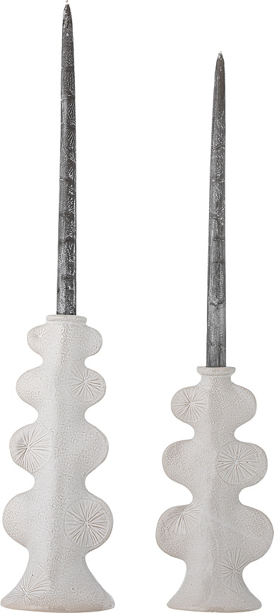 Cason Bougeoirs pour bougies classiques, blancs, Lot de 2