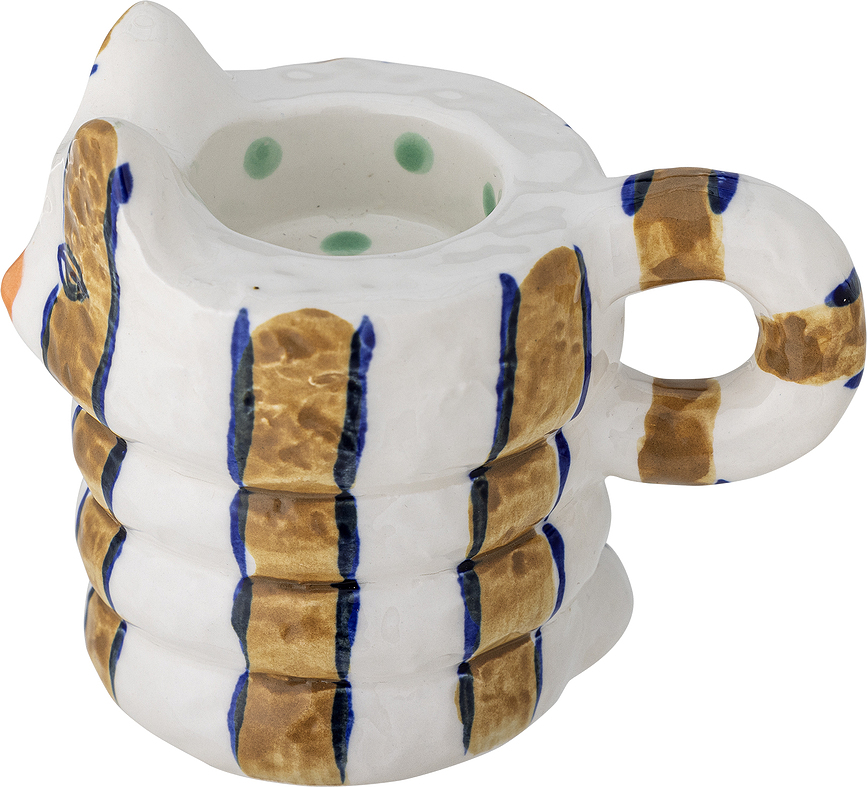 Caty Bougeoirs pour bougies classiques, blancs et bleus, Lot de 2