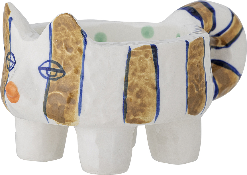 Caty Bougeoirs pour bougies classiques, blancs et bleus, Lot de 2