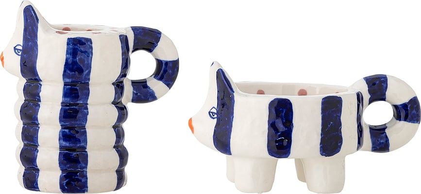 Caty Svijećnjaci za klasične svijeće bijelo-plavi 2 kom.