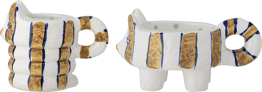 Caty Svijećnjaci za klasične svijeće bijelo-smeđi 2 kom.