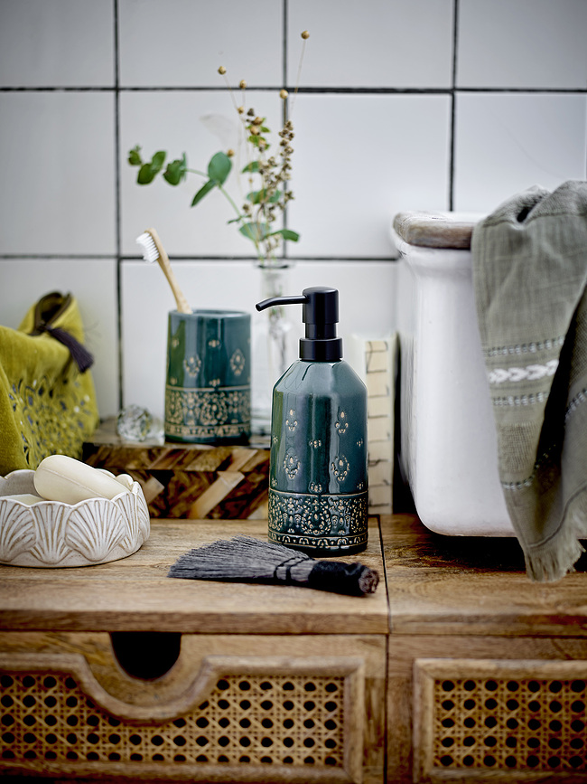 Cheran Distributeur de Savon et Gobelet à Brosses à Dents, Set 2 pièces