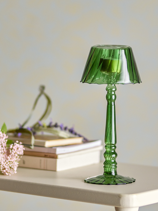 Cisco Photophore pour bougie chauffe-plat, 23,5 cm, vert