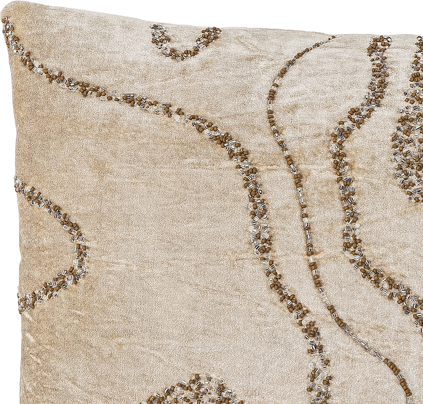 Cojín decorativo Adelona, 35 x 50 cm, beige y marrón