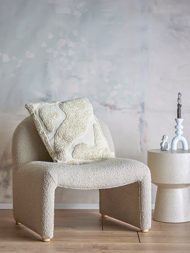 Cojín decorativo Canelli, 50 x 50 cm, color crema