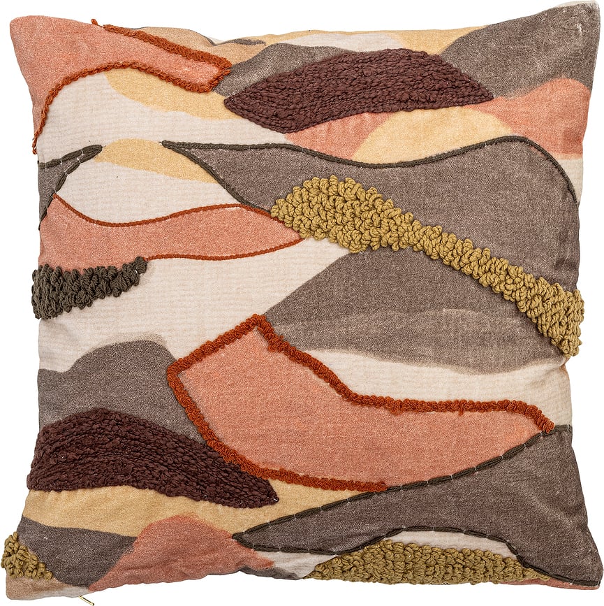 Cojín decorativo Carmagnola, 45 x 45 cm, marrón y rojo