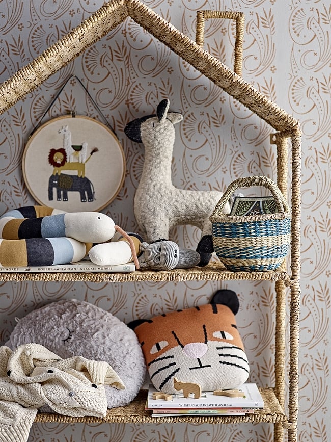 Cojín decorativo Muzamel, 30 x 30 cm, estampado de tigre