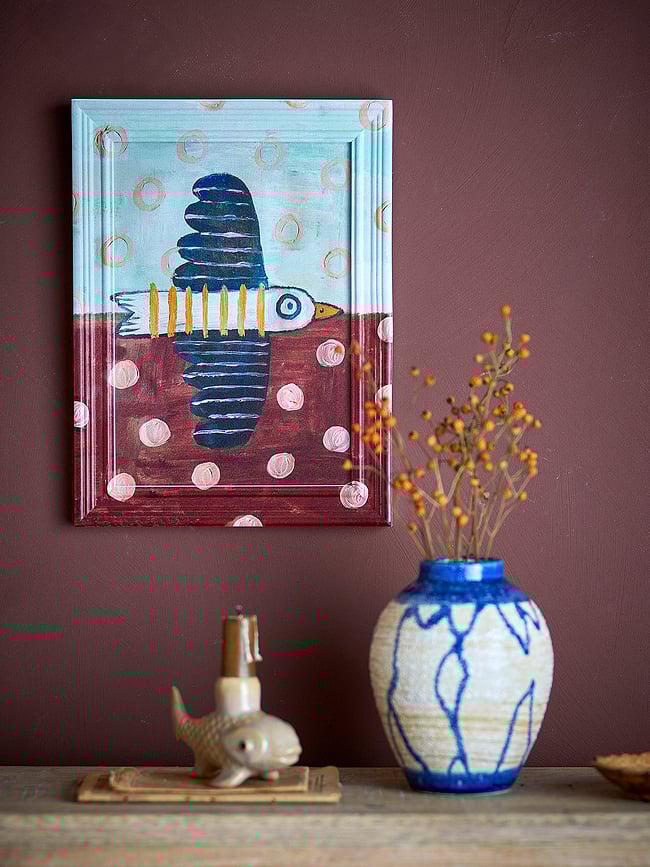 Cuadro Brett Birdy, 30 cm, azul y rojo