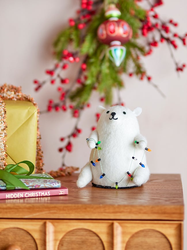 Decoración Navideña luminosa Wally, oso polar
