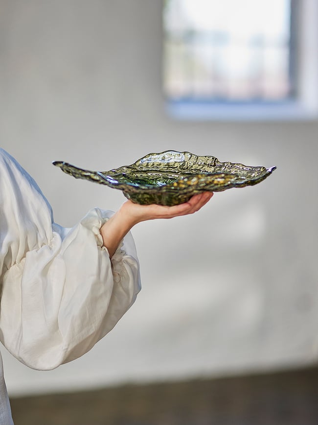 Dekoratīvais trauks Aiku 38 cm, zaļš