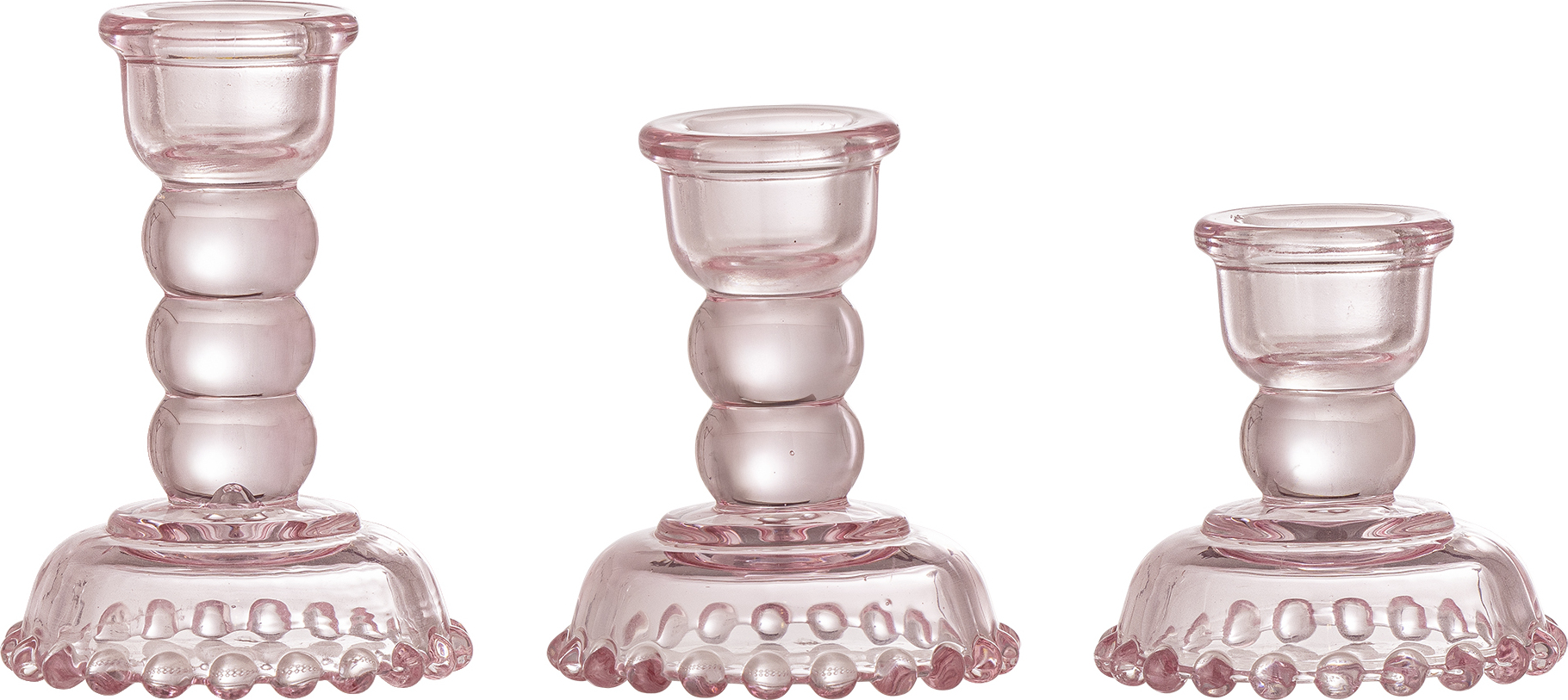Delphia Kerzenhalter für Stabkerzen oder Teelichter rosa 3 St.
