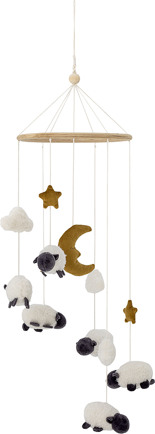 Dolly Mobile Musical pour Lit Bébé avec motif moutons, blanc