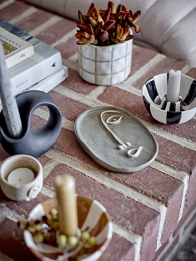 Eja Bougeoir pour bougie classique, blanc et marron