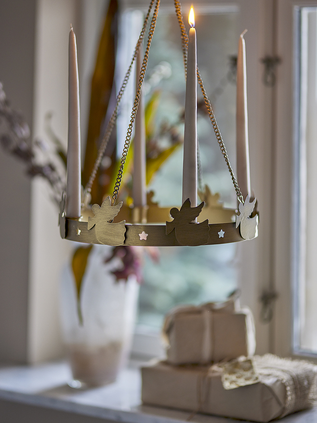 Elmir Porte-Bougie à suspendre, doré