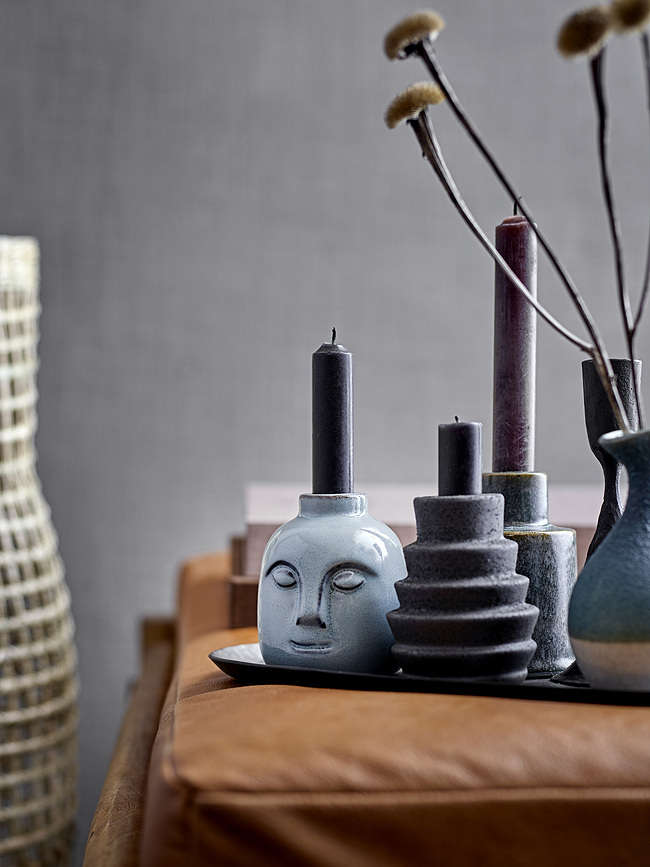 Emin Svečnik za klasično svečo, 9 cm, črn