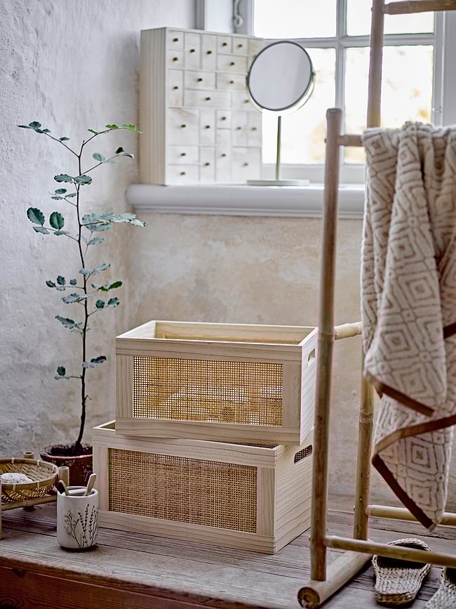 Espejo de Maquillaje con aumento x2 Milde, 35 cm, beige