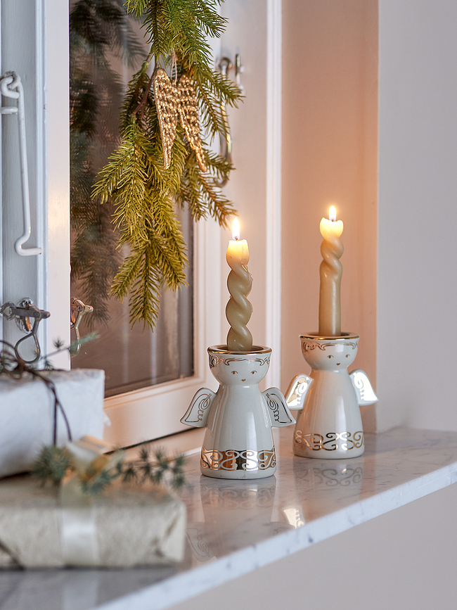 Faella Bougeoirs anges de Noël, Lot de 2