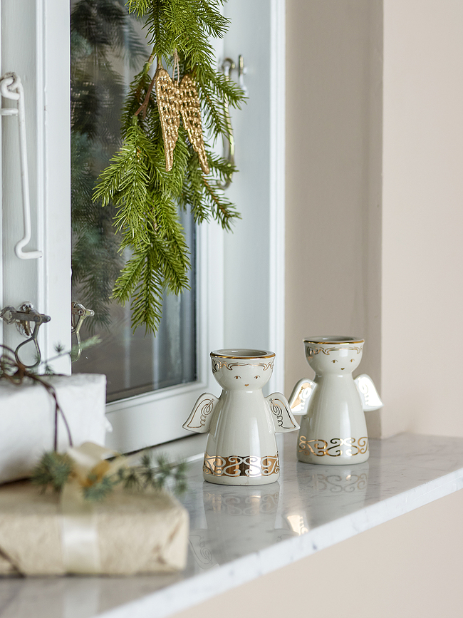 Faella Bougeoirs anges de Noël, Lot de 2