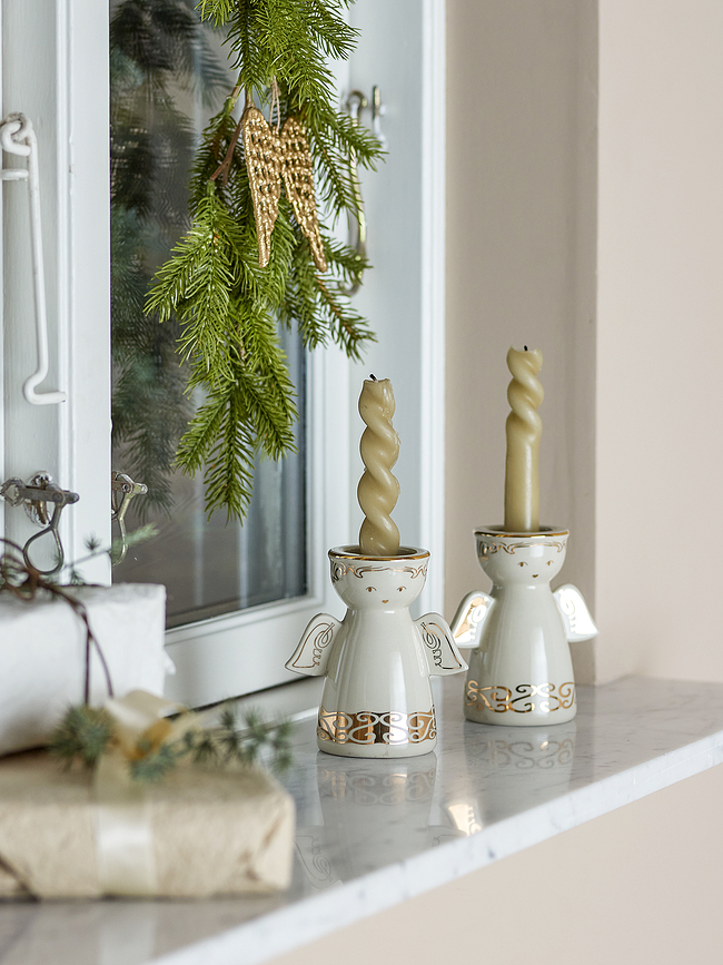 Faella Bougeoirs anges de Noël, Lot de 2