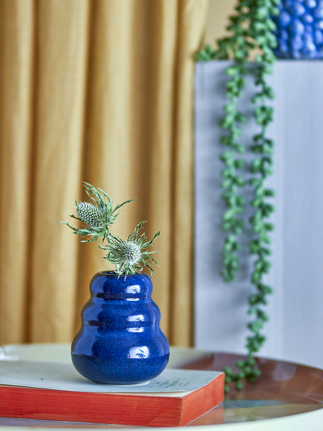 Faramir Vase 9,5 cm, bleu marine