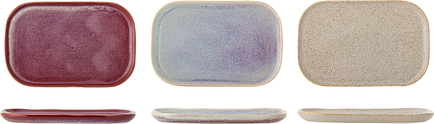 Farfurii dreptunghiulare Addison colorate, 3 buc.