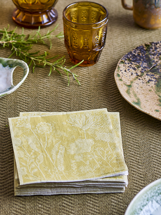 Faustina Papirnate serviete, 33 x 33 cm, rumeno-zelene, 20 kosov