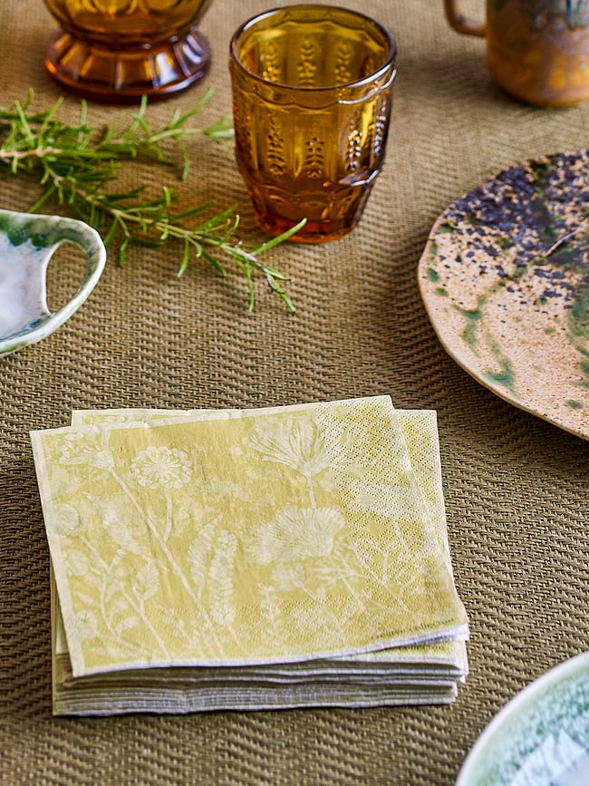 Faustina Salvete papirnate 33 x 33 cm žuto-zelene 20 kom.