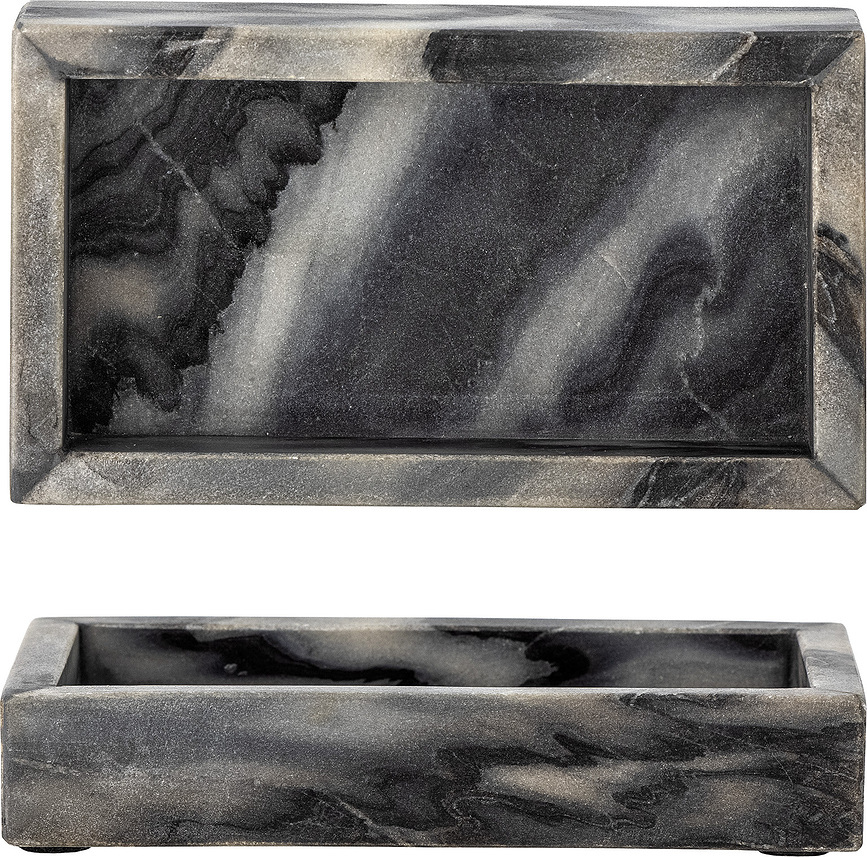 Feliza Plateau 25 cm, gris, aspect marbre