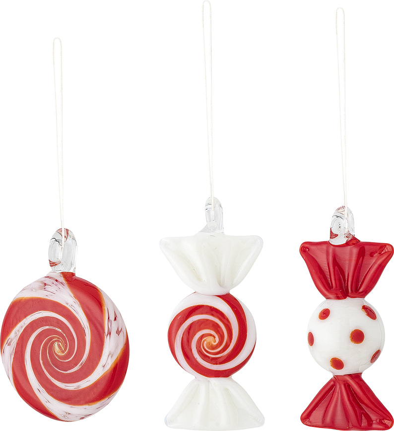 Festive Kuglice s motivom bombona 6 cm 3 kom.