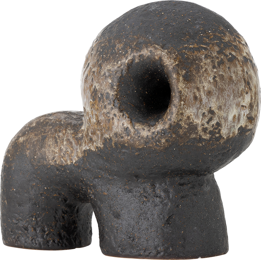 Figura decorativa Bobby, 19 cm, negra y dorada