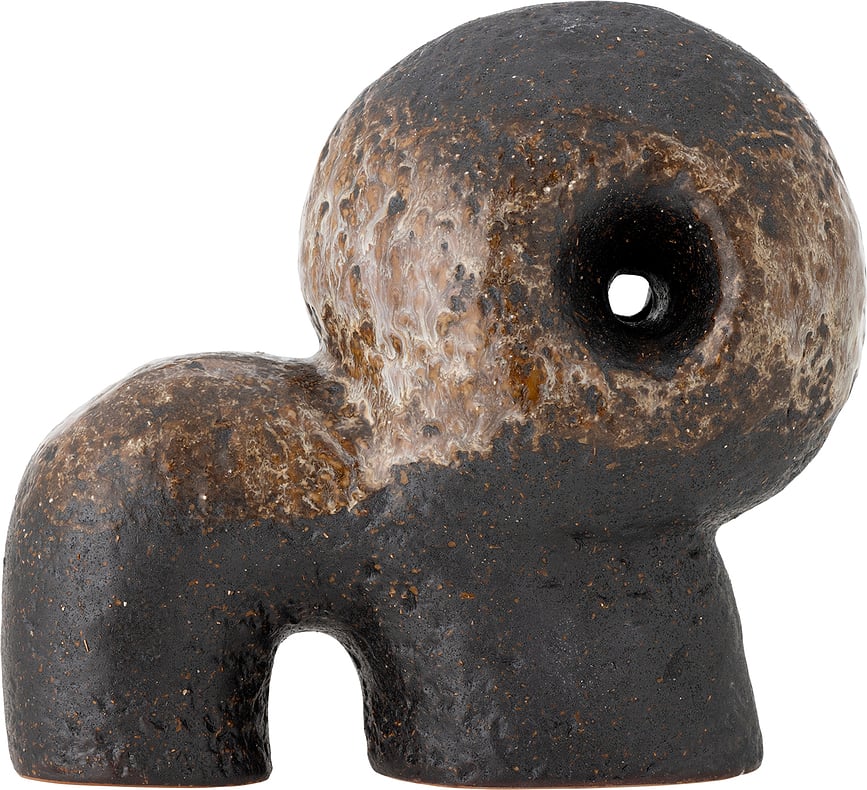 Figura decorativa Bobby, 19 cm, negra y dorada