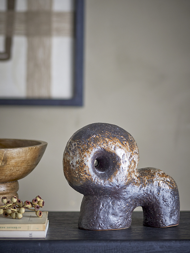 Figura decorativa Bobby, 19 cm, negra y dorada