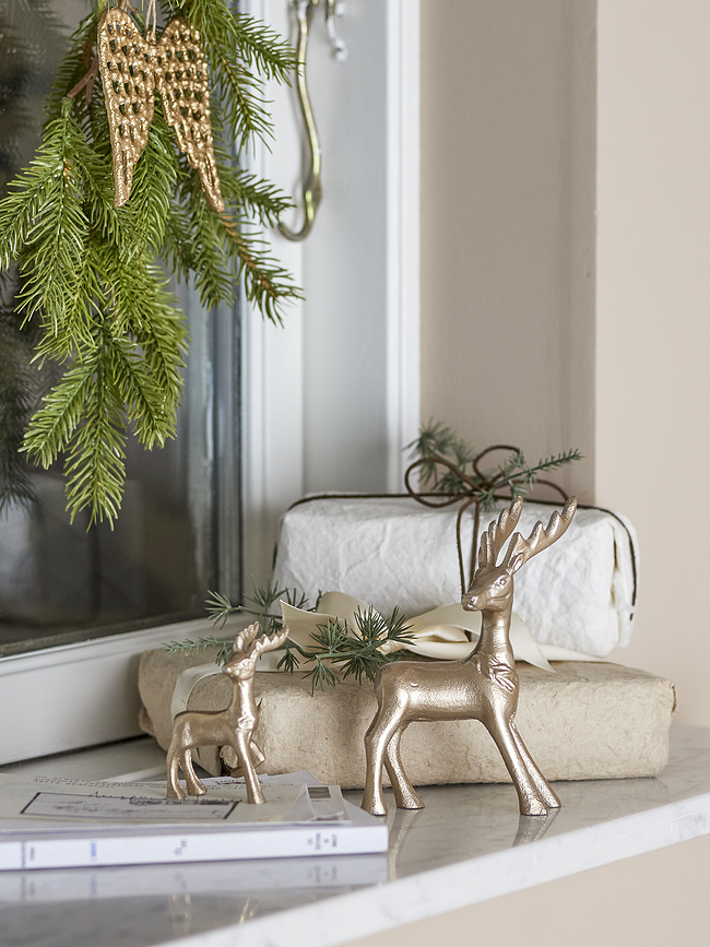 Figuras Navideñas de Reno Kila, doradas, 2 unidades