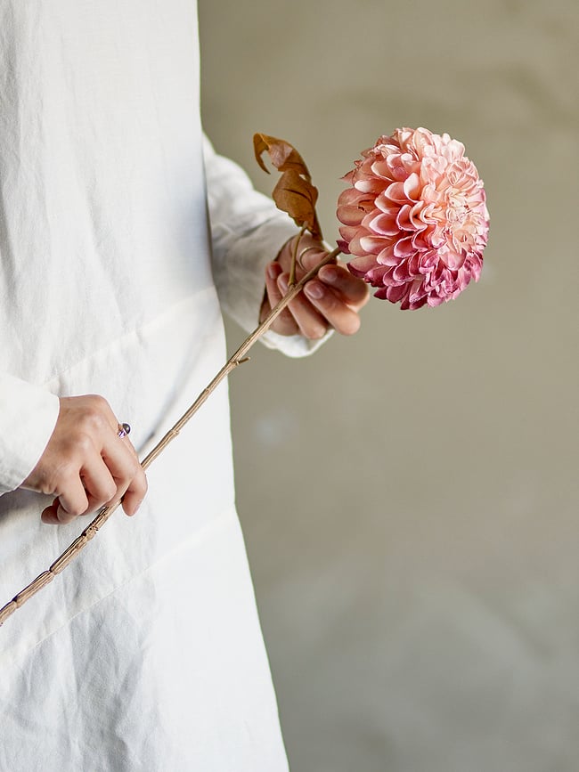 Flor artificial de crisantemo Bloomingville, rosa oscuro