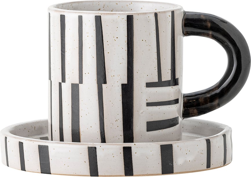 Frankie Šalica s tanjurićem 300 ml crno-bijela