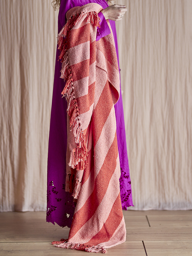 Frello Plaid 160 x 130 cm, rose et rouge