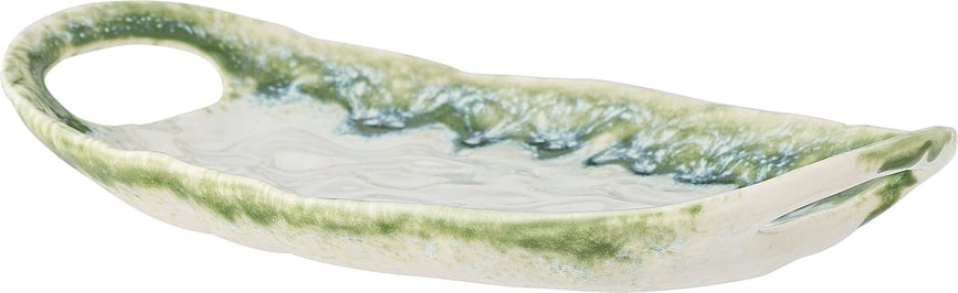 Fuente para servir Prim, 22 cm, blanco y verde