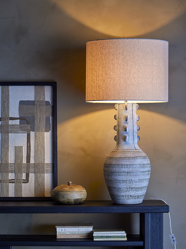 Gadiela Lampe de Table 90 cm, beige et bleue